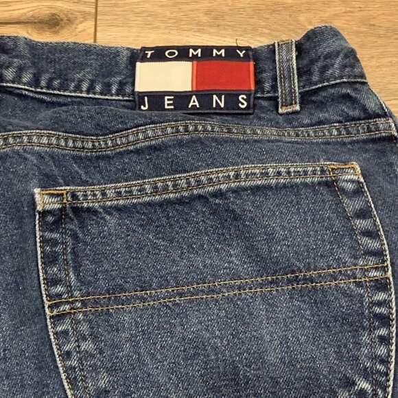 Tommy Hilfiger Denim Blue Jeans 40 x 32 Baggy Flag 90s Retro Y2K Vintage VTG - Picture 6 of 12
